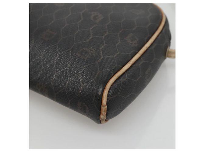 Borsa a spalla in tela a nido d'ape Christian Dior in pelle PVC nera Auth ti2906 - vista 8