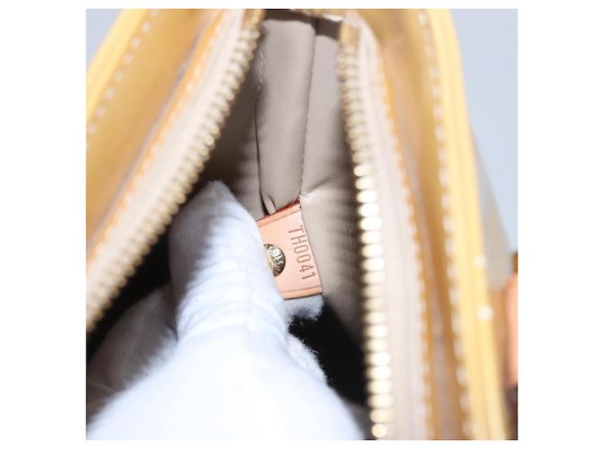 LOUIS VUITTON Monogram Vernis Houston Bolsa de Mão Bege M91004 LV Auth EC214 - vista 12