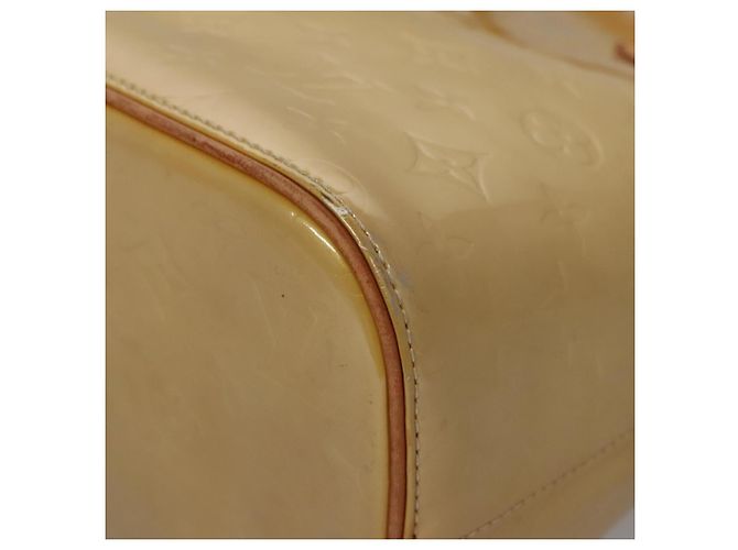 LOUIS VUITTON Monogram Vernis Houston Bolsa de Mão Bege M91004 LV Auth EC214 - vista 16