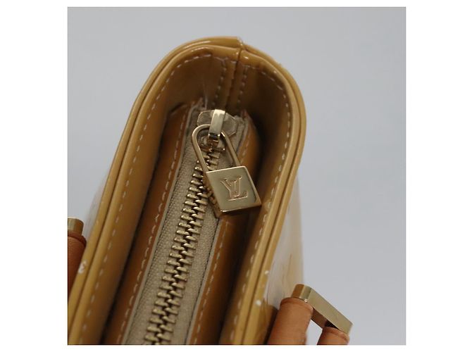 LOUIS VUITTON Monogram Vernis Houston Bolsa de Mão Bege M91004 LV Auth EC214 - vista 19