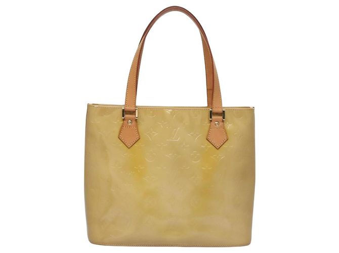LOUIS VUITTON Monogram Vernis Houston Bolsa de Mão Bege M91004 LV Auth EC214 - vista 2