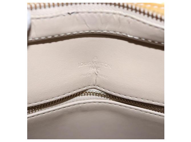 LOUIS VUITTON Monogram Vernis Houston Bolsa de Mão Bege M91004 LV Auth EC214 - vista 20