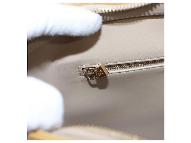 LOUIS VUITTON Monogram Vernis Houston Bolsa de Mão Bege M91004 LV Auth EC214 - vista 24