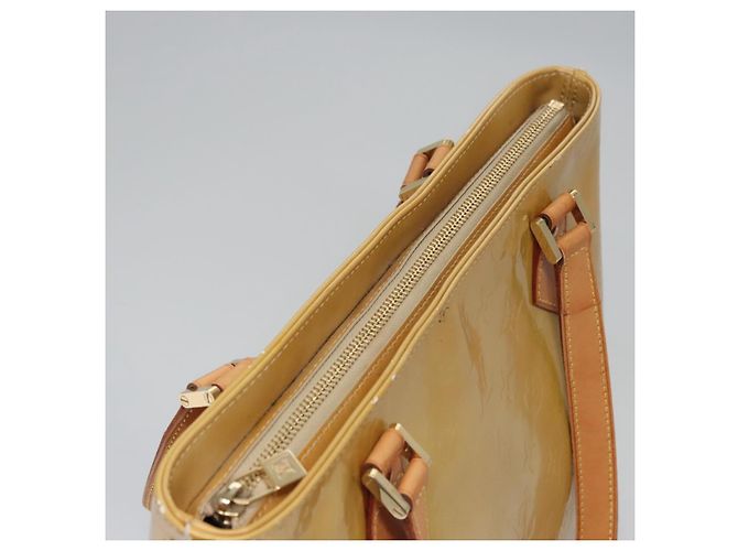 LOUIS VUITTON Monogram Vernis Houston Bolsa de Mão Bege M91004 LV Auth EC214 - vista 7