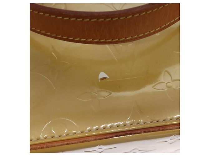LOUIS VUITTON Monogram Vernis Houston Bolsa de Mão Bege M91004 LV Auth EC214 - vista 9