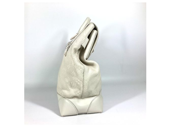 Borsa Tote Steamer PM in Taurillon Monogram Louis Vuitton Bianco - vista 3