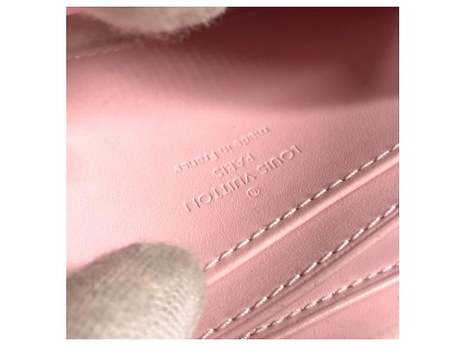 Portafoglio con zip in Vernis Monogram Rayure Louis Vuitton Rosa Beige - vista 10