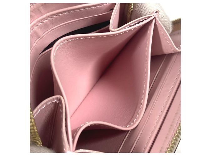 Portafoglio con zip in Vernis Monogram Rayure Louis Vuitton Rosa Beige - vista 11