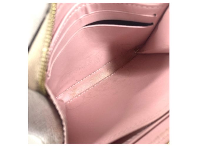 Portafoglio con zip in Vernis Monogram Rayure Louis Vuitton Rosa Beige - vista 12