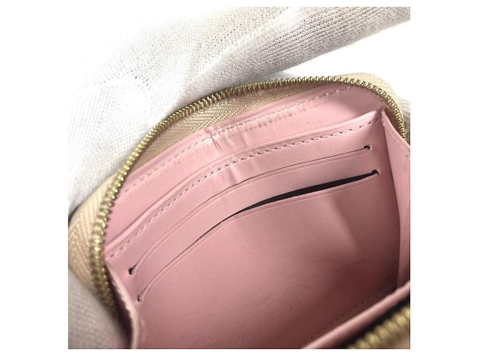 Portafoglio con zip in Vernis Monogram Rayure Louis Vuitton Rosa Beige - vista 13