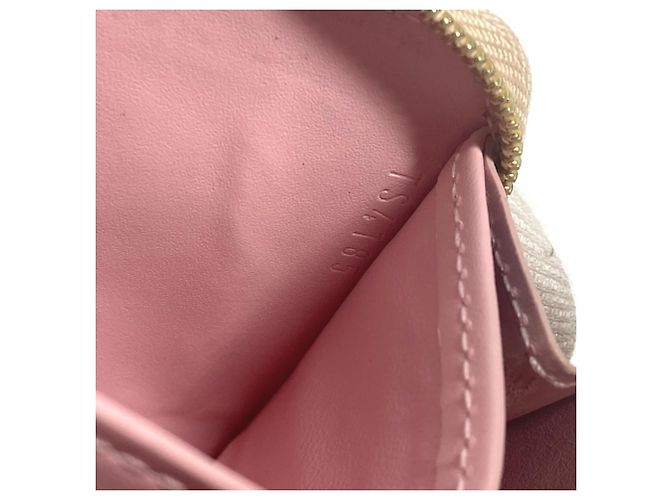 Portafoglio con zip in Vernis Monogram Rayure Louis Vuitton Rosa Beige - vista 14