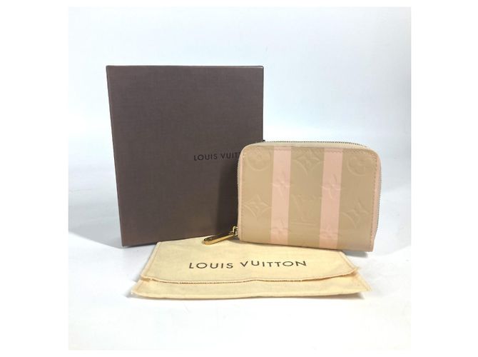 Portafoglio con zip in Vernis Monogram Rayure Louis Vuitton Rosa Beige - vista 15