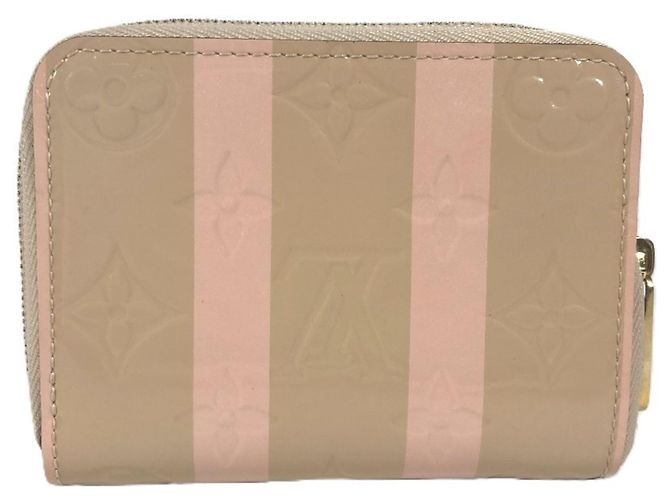 Portafoglio con zip in Vernis Monogram Rayure Louis Vuitton Rosa Beige - vista 2