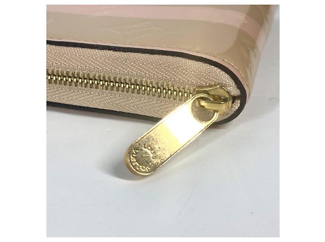 Portafoglio con zip in Vernis Monogram Rayure Louis Vuitton Rosa Beige - vista 3