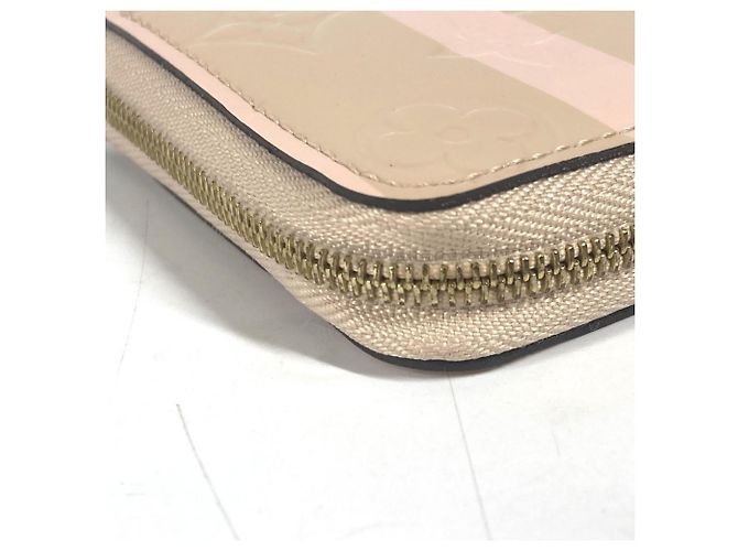 Portafoglio con zip in Vernis Monogram Rayure Louis Vuitton Rosa Beige - vista 5