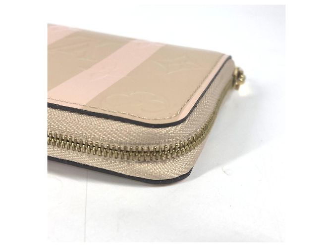 Portafoglio con zip in Vernis Monogram Rayure Louis Vuitton Rosa Beige - vista 6