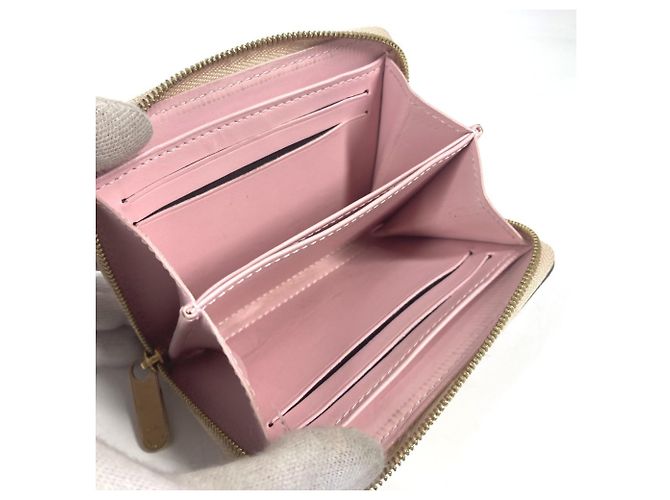 Portafoglio con zip in Vernis Monogram Rayure Louis Vuitton Rosa Beige - vista 7