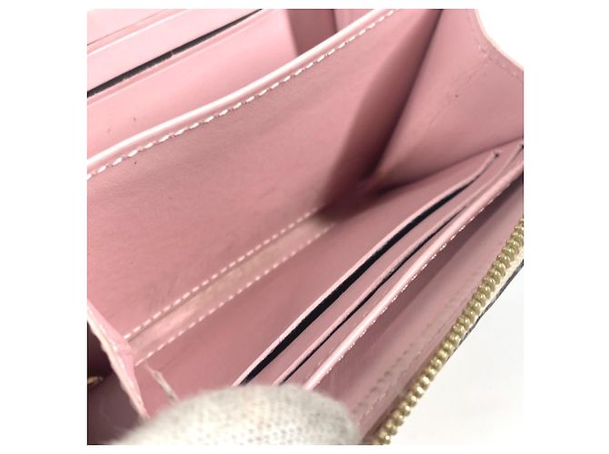 Portafoglio con zip in Vernis Monogram Rayure Louis Vuitton Rosa Beige - vista 9
