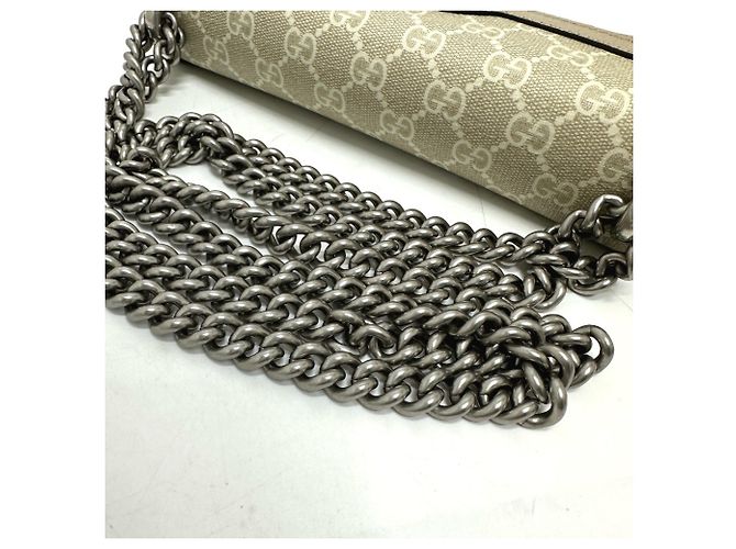 Borsa a Spalla Gucci GG Dionysus Chain Beige - vista 7