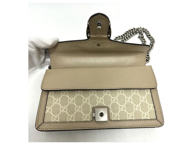 Borsa a Spalla Gucci GG Dionysus Chain Beige - vista 8