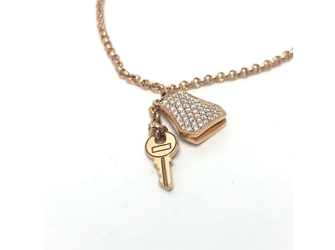 Pulsera de cadena de diamante de ganchillo Kelly K18PG de Hermès Dorado - vista 2