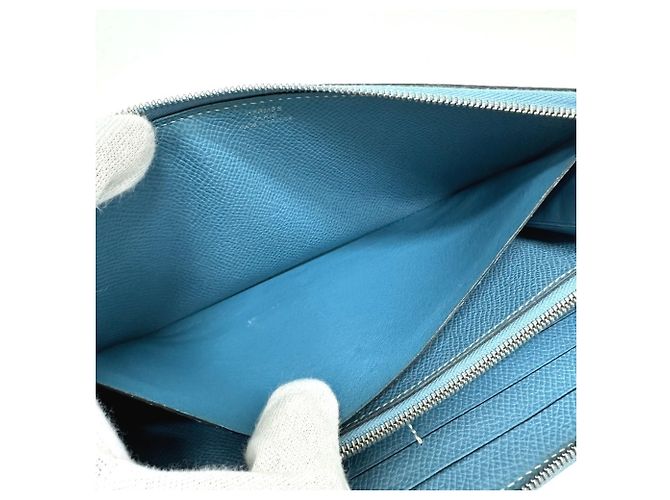 Hermès Portafoglio rotondo classico lungo Azap Hermes Blu - vista 13