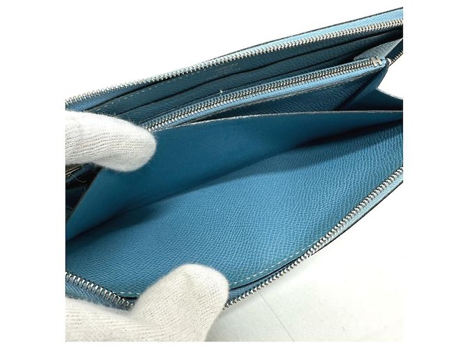 Hermès Portafoglio rotondo classico lungo Azap Hermes Blu - vista 14