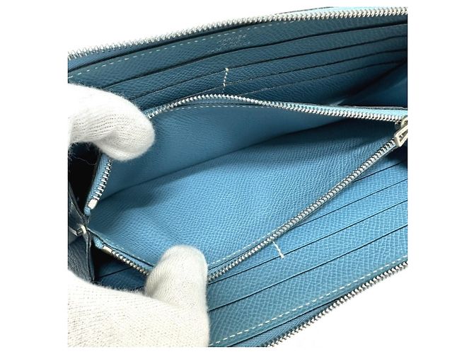 Hermès Portafoglio rotondo classico lungo Azap Hermes Blu - vista 15