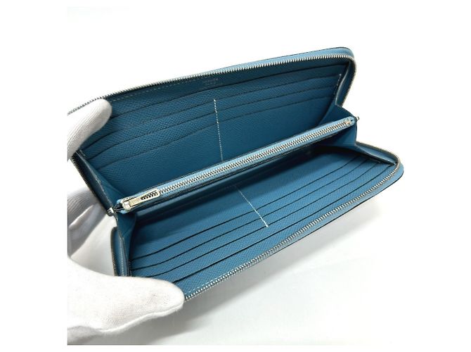 Hermès Portafoglio rotondo classico lungo Azap Hermes Blu - vista 9
