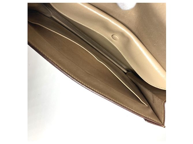 Hermès Borsa clutch in pelle beige vintage Hermes - vista 14