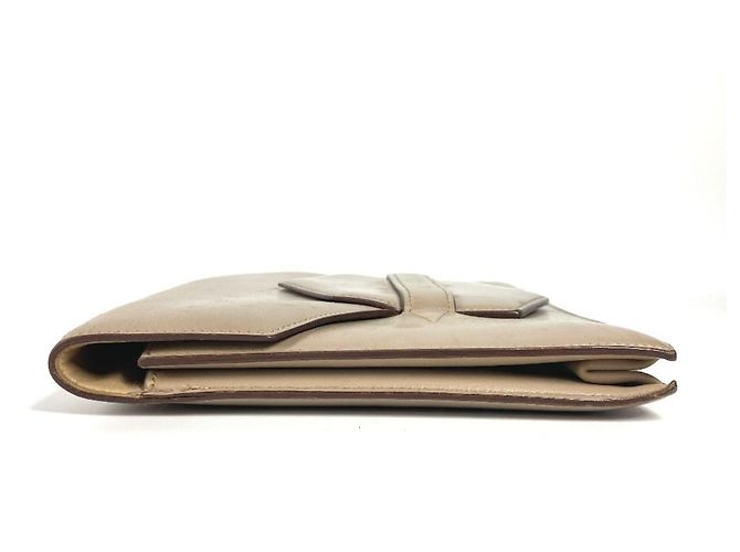 Hermès Borsa clutch in pelle beige vintage Hermes - vista 4