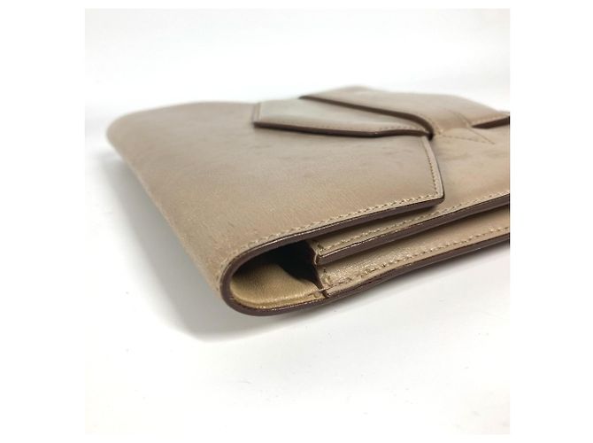 Hermès Borsa clutch in pelle beige vintage Hermes - vista 9