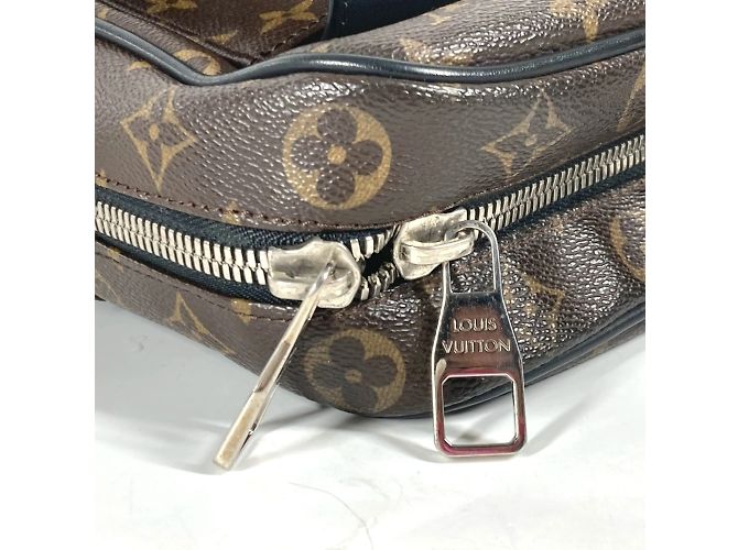 Borsa a tracolla morbida Monogram Macassar Louis Vuitton Marrone Nero - vista 11
