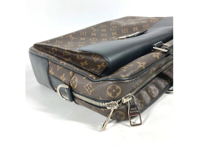 Borsa a tracolla morbida Monogram Macassar Louis Vuitton Marrone Nero - vista 12