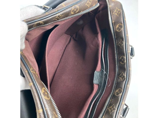 Borsa a tracolla morbida Monogram Macassar Louis Vuitton Marrone Nero - vista 15