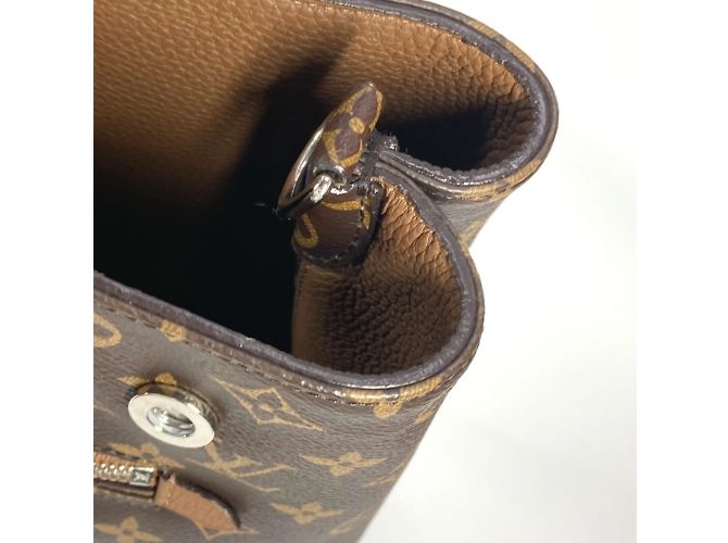 Borsa a Spalla Louis Vuitton Monogram Cuir Tote EW Marrone - vista 11