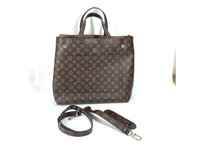 Borsa a Spalla Louis Vuitton Monogram Cuir Tote EW Marrone - vista 15