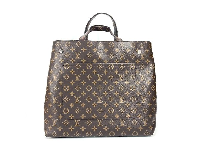 Borsa a Spalla Louis Vuitton Monogram Cuir Tote EW Marrone - vista 2