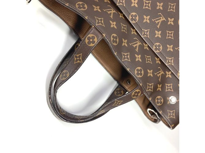 Borsa a Spalla Louis Vuitton Monogram Cuir Tote EW Marrone - vista 9