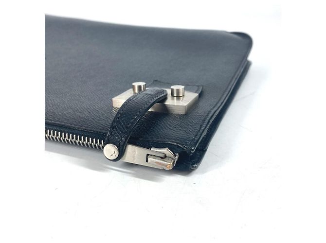 Hermès Borsa clutch in pelle Epsom nera Hermes Nero - vista 5