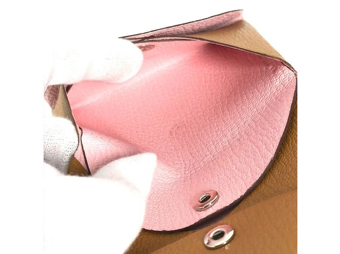 Hermès Hermes Bi-fold Bicolor Calvi Duo Verso Coin Purse Pink Beige - view 10