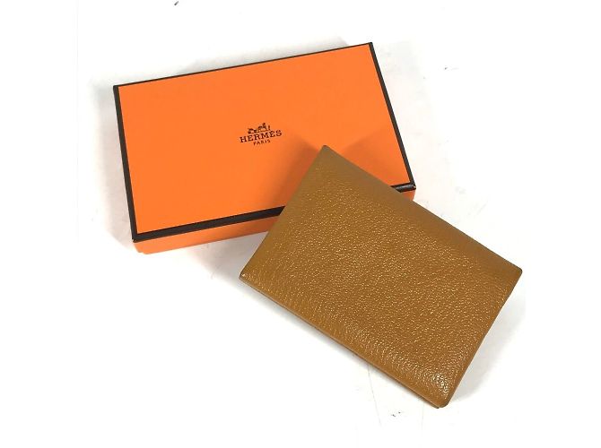 Hermès Hermes Bi-fold Bicolor Calvi Duo Verso Coin Purse Pink Beige - view 11
