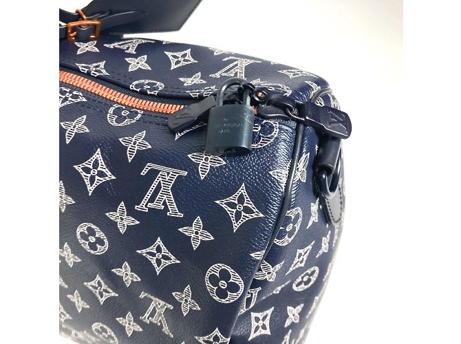 Louis Vuitton Monogram Ink auf dem Kopf Keepall Bandoulière 50 Rot Marineblau - Ansicht 10