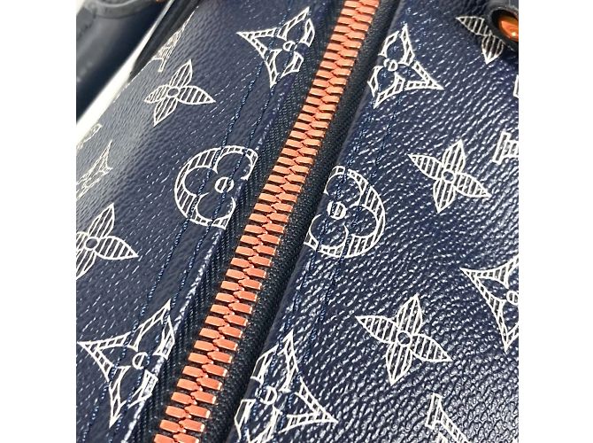 Louis Vuitton Monogram Ink auf dem Kopf Keepall Bandoulière 50 Rot Marineblau - Ansicht 12