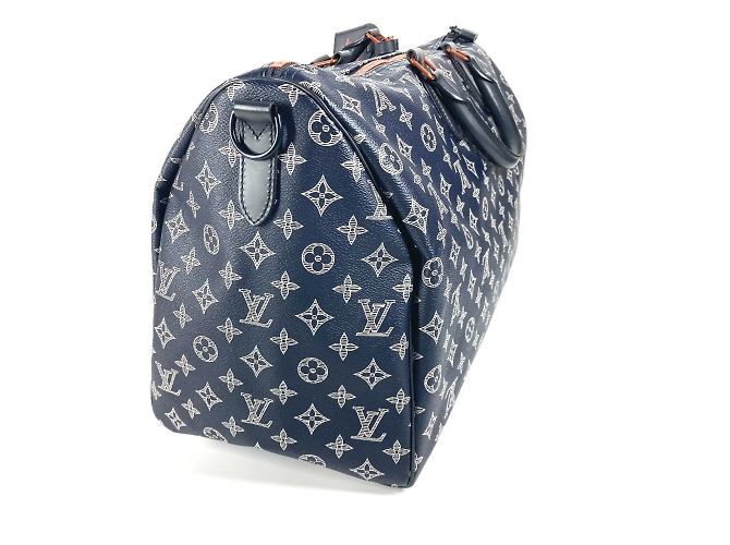 Louis Vuitton Monogram Ink auf dem Kopf Keepall Bandoulière 50 Rot Marineblau - Ansicht 3