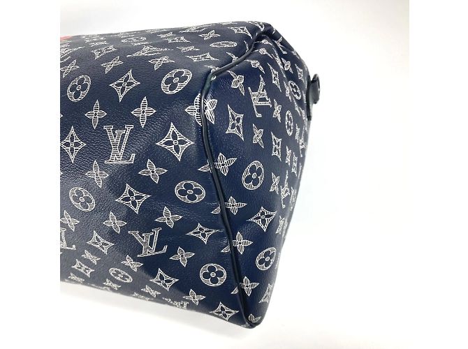 Louis Vuitton Monogram Ink auf dem Kopf Keepall Bandoulière 50 Rot Marineblau - Ansicht 6