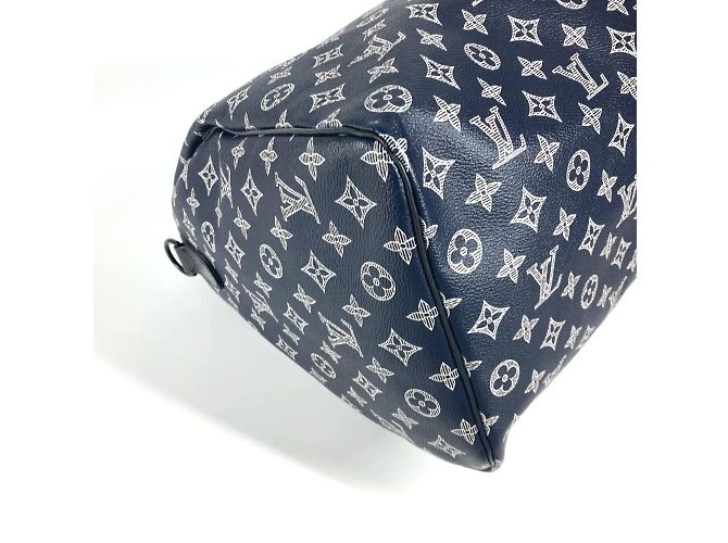Louis Vuitton Monogram Ink auf dem Kopf Keepall Bandoulière 50 Rot Marineblau - Ansicht 7