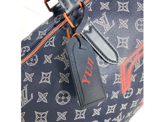 Louis Vuitton Monogram Ink auf dem Kopf Keepall Bandoulière 50 Rot Marineblau - Ansicht 9