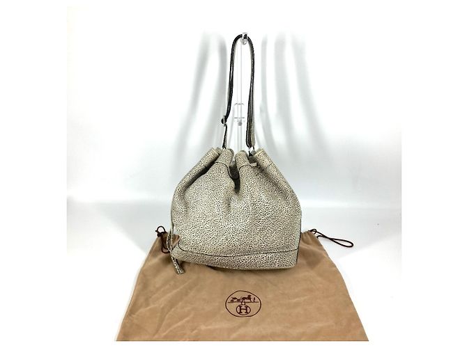 Hermès Dalmatian Drawstring Bag Hermes Market GM Schwarz Weiß - Ansicht 13
