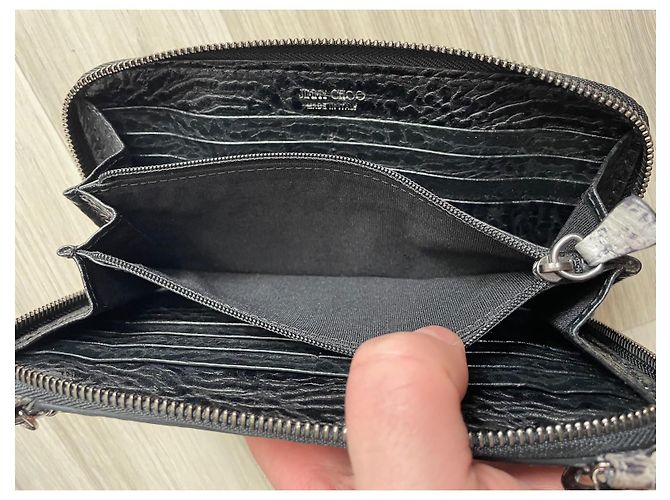 Clutch Jimmy Choo in pelle grigia Grigio - vista 7